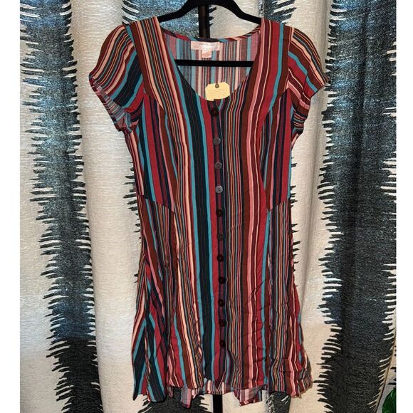 NWT Band of Gypsies BOG Collective Striped Mini Dress size S - Picture 1 of 7